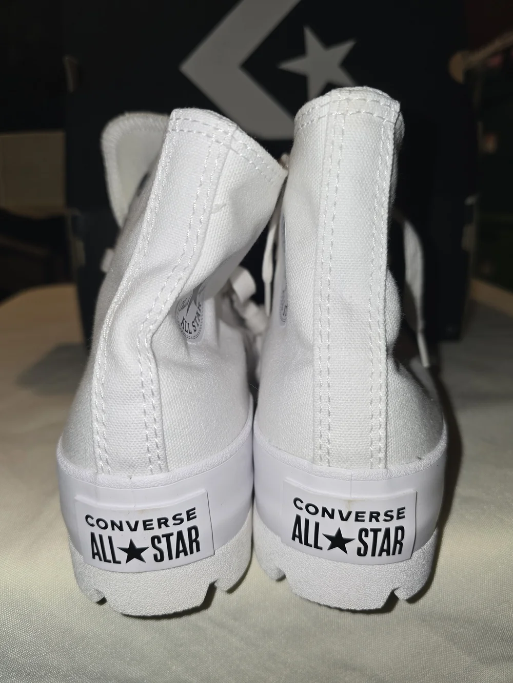 Converse White High-Top Canvas Platform Sneakers